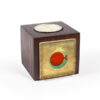 Persian Wooden Cube Tealight Holder Golden Fish (2X)