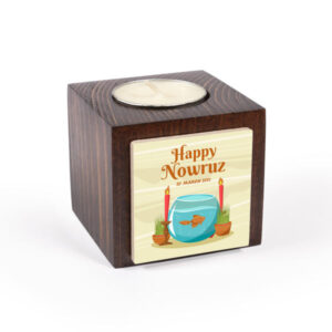 Persian Wooden Cube Tealight Holder Nowrouz (2X)