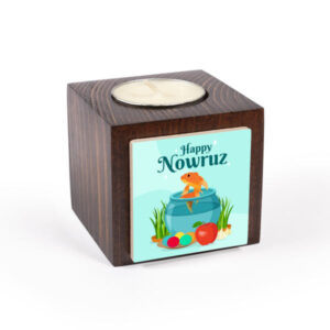 Persian Wooden Cube Tealight Holder Nowrouzii (2X)