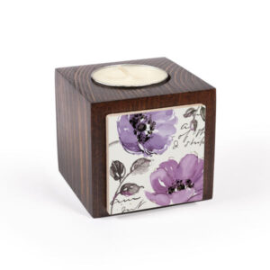 Persian Wooden Cube Tealight Holder Flower (2X)