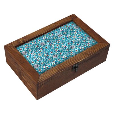 Persian Wooden Tea Bag Organizer Box with Chests Aren