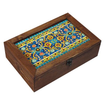 Persian Wooden Tea Bag Organizer Box with Chests Arya