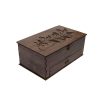 Wooden Tea Bag Organizer Box with Chests Brown
