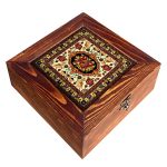 Persian Wooden Tea Bag Organizer Box with Chests Sara