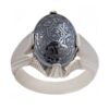 Islamic Silver Ring with Hadid Hematite for Men Maahin
