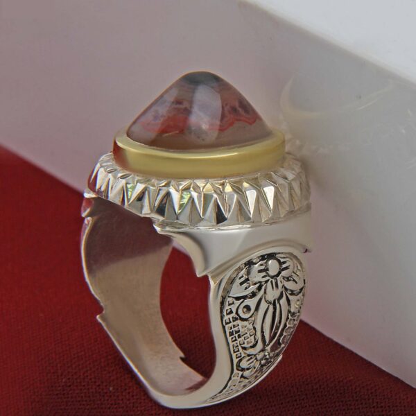 Persian Sulemani Hakik Silver Ring for Men Yas