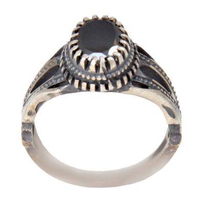 Persian Hematite Silver Ring Hadid Gemstone for Men Hamta