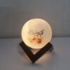 Islamic Globe Salt Lamp Handcrafted with Wooden Base and Wa In Yakad Verse