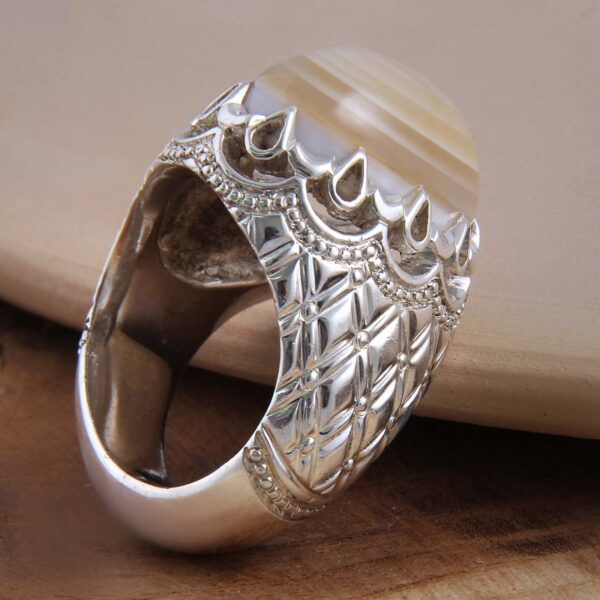 Persian Sulemani Hakik Silver Ring for Men