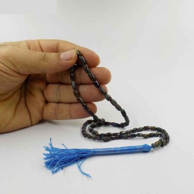 Persian Neyshabur Turquoise Rosary: Prayer 66 Beads Handcrafted Tasbih Colorful