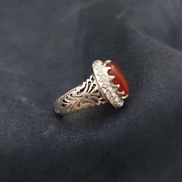 Persian Yemeni Aqeeq Silver Ring for Men