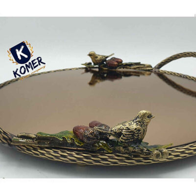 Persian Brass Serving Tea Tray Model Sparrow