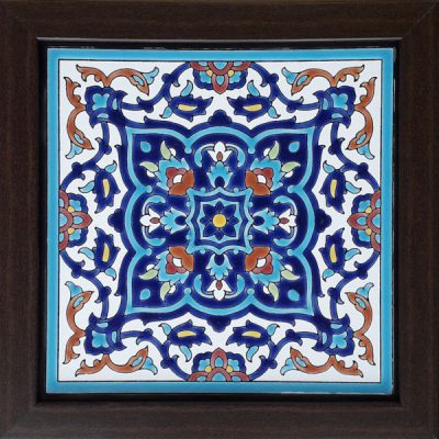 Decorative Persian Framed Ceramic Tile – Colorful