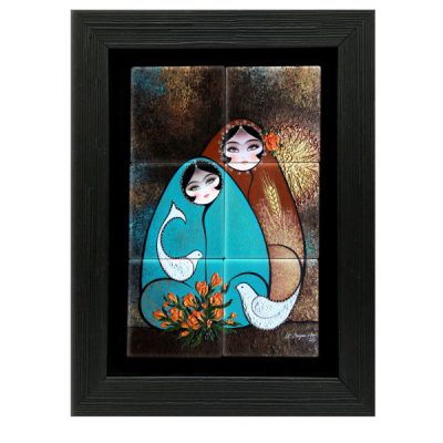 Decorative Persian Framed Ceramic Tile – Parsi Women