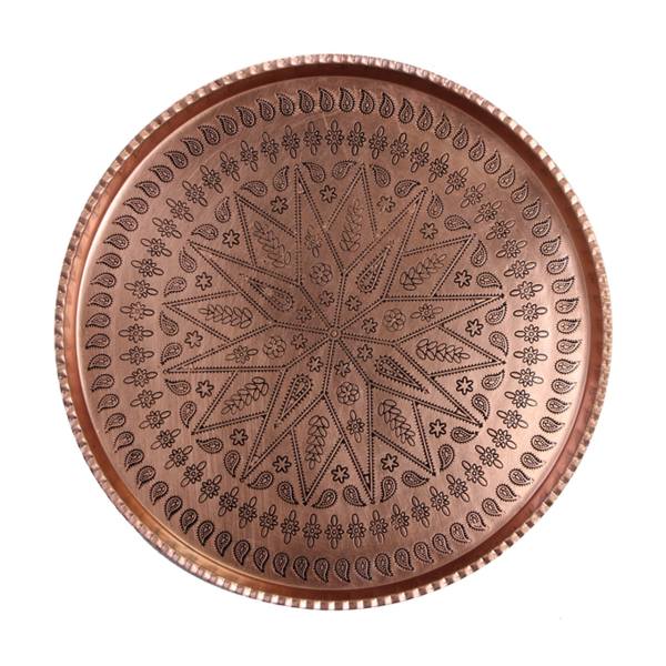 Persian Copper Serving Tray Traditionally Hammered Ashki 1