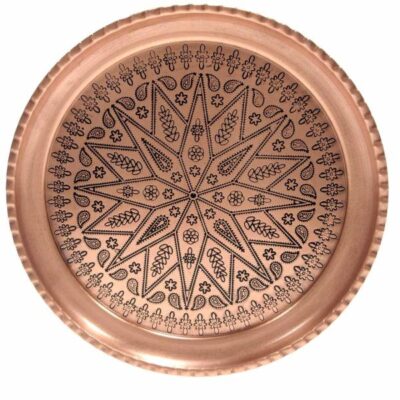 Persian Copper Serving Tray Traditionally Hammered G84