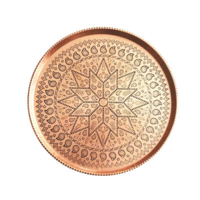 Persian Copper Serving Tray Traditionally Hammered