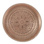 Persian Copper Serving Tray Traditionally Hammered Hakaki