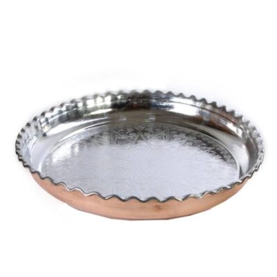 Persian Copper Serving Tray Traditionally Hammered Hakaki