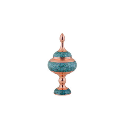Handcrafted Persian Inlaid Turquoise Copper Sugar Bowl Kiara