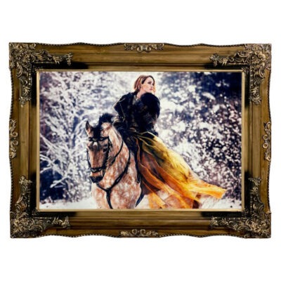 Pictorial Rug Depicting Horse Riding