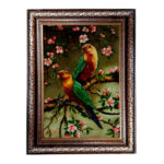 Hand-Knotted Persian Pictorial Rug from Tabriz Depicting Parrot