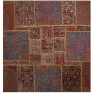 Persian Old Handwoven Wool Collage Rug Model Lida (2)