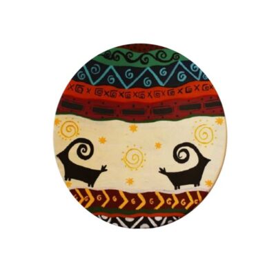 Persian Decorative Pottery Plate Hand-Painted  Animals