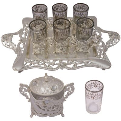 Persian Tea Set Model Salvin Silver Color