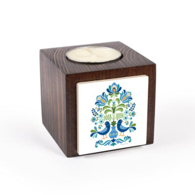 Persian Wooden Cube Tealight Holder Birds (2X)