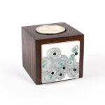 Persian Wooden Cube Tealight Holder Blue Eye (2X)