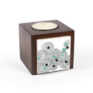 Persian Wooden Cube Tealight Holder Blue Eye (2X)