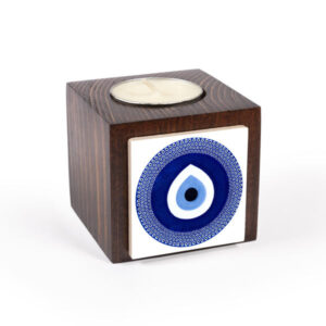 Persian Wooden Cube Tealight Holder Cheshm Zakhm (2X)