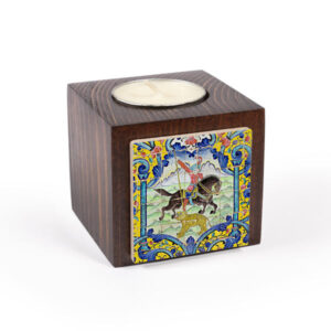 Persian Wooden Cube Tealight Holder Parsi Soldier (2X)