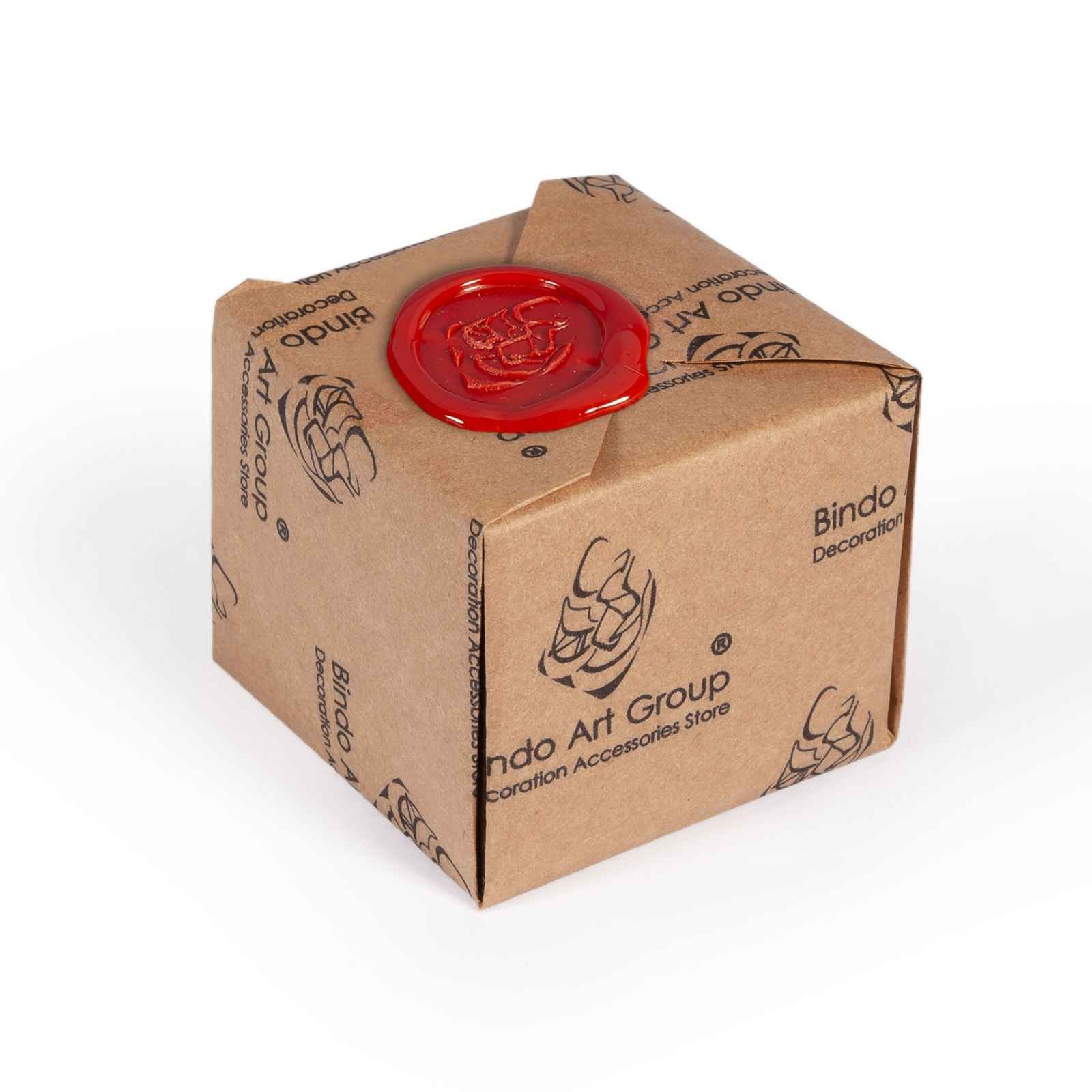 Persian Wooden Cube Tealight Holder Red Bird (2X)