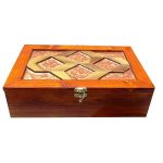 Wooden Tea Bag Organizer Box with Chests Aqaqia