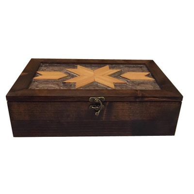 Wooden Tea Bag Organizer Box with Chests Arka