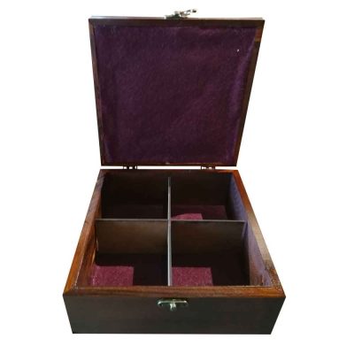 Patte Edition Wooden Tea Box with Compartment Chests