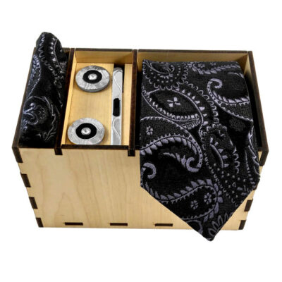 Men’s Tie, Handkerchief & Cufflinks Neckwear Set – Luxurious Bita