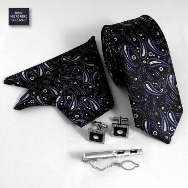 Set of Tie Handkerchiefs & Cufflinks Model Black