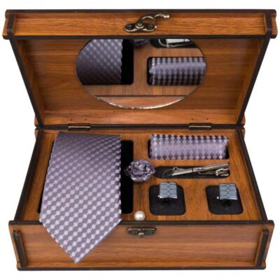 Men’s Tie, Handkerchief & Cufflinks Neckwear Set – Luxurious Choobi
