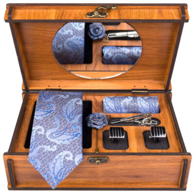 Men’s Tie, Handkerchief & Cufflinks Neckwear Set – Luxurious Darya