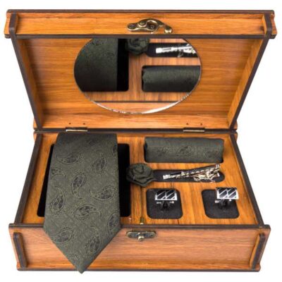 Men’s Tie, Handkerchief & Cufflinks Neckwear Set – Luxurious Franco