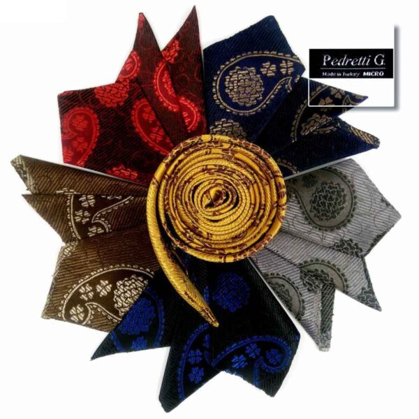 Set of Tie & Handkerchiefs & Cufflinks Model Golden