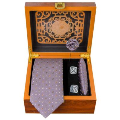 Men’s Tie, Handkerchief & Cufflinks Neckwear Set – Luxurious Hamta