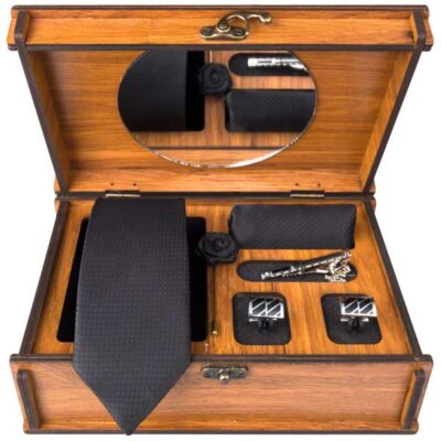 Men’s Tie, Handkerchief & Cufflinks Neckwear Set – Luxurious Latif