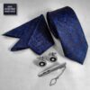 Men's Tie, Handkerchief & Cufflinks Neckwear Set - Luxurious Ocean