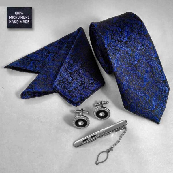 Set of Tie & Handkerchiefs & Cufflinks Model Ocean