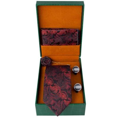 Men’s Tie, Handkerchief & Cufflinks Neckwear Set – Luxurious Vira