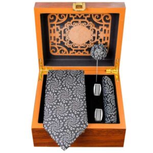 Set of Tie & Handkerchiefs & Cufflinks Model Wave